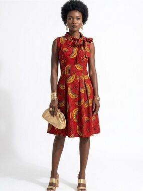 Ray Darten African Print Flared Dress - Size 14